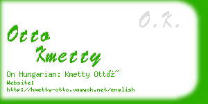 otto kmetty business card